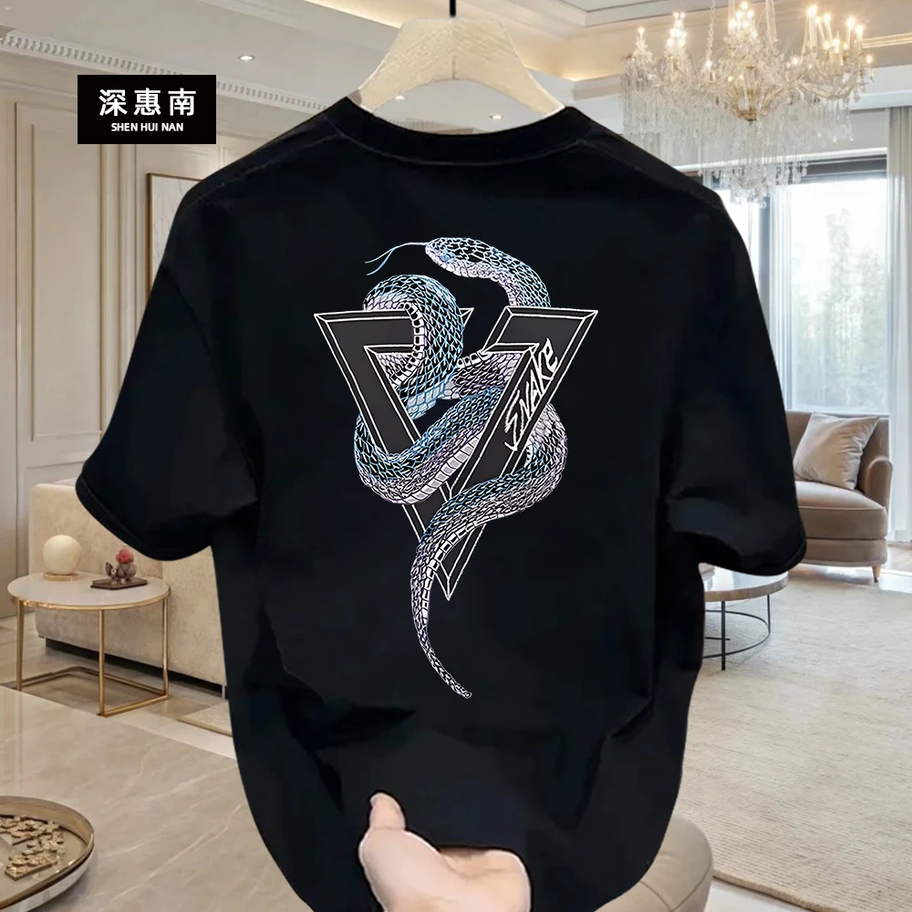 深惠南美式痞帅重磅纯棉短袖T恤青年男女款夏季ins男士街头宽松圆