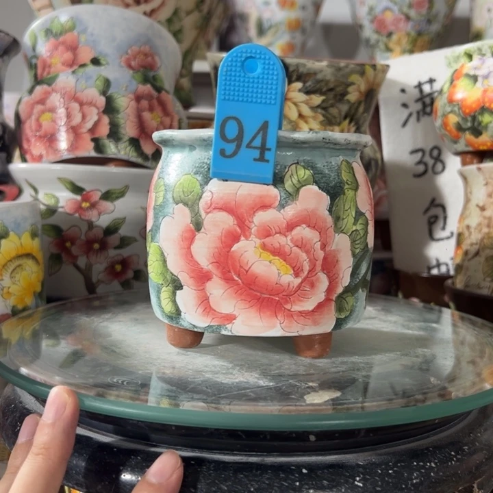 景德镇手绘花盆满38包邮偏远地区除外