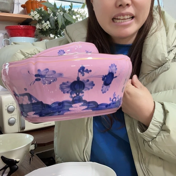 骨瓷粉色沙拉碗一套
