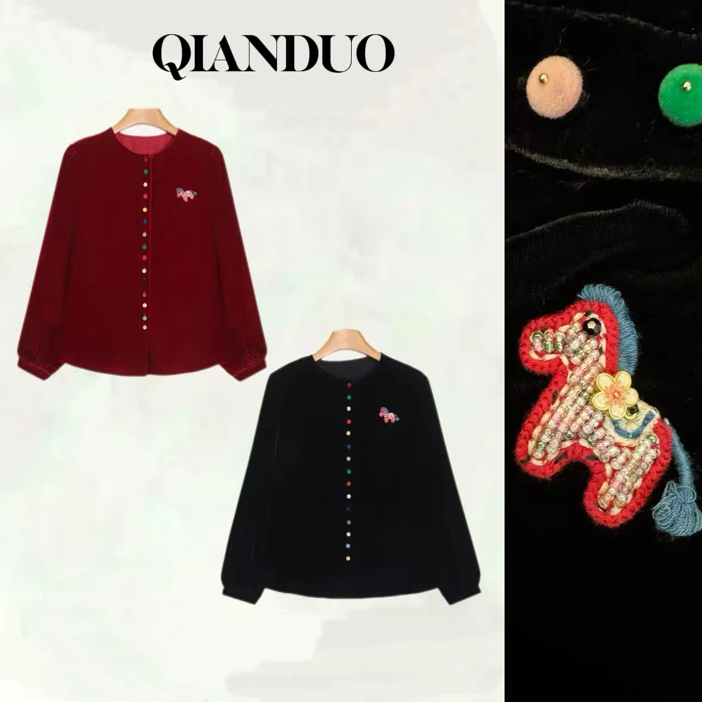 年货定制【马到福来】高级感气质时尚优雅上衣