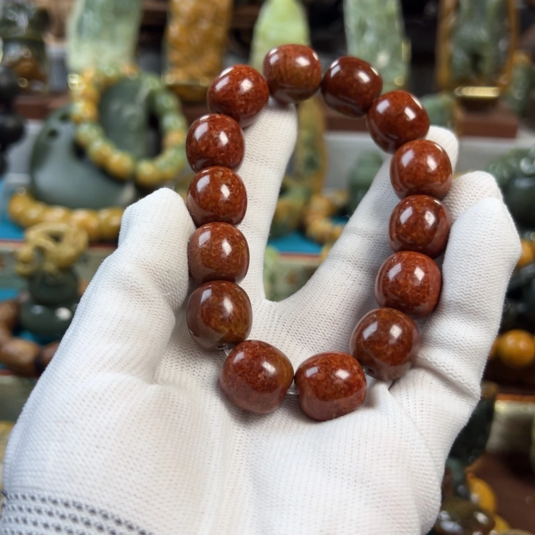 风***淡岫岩河磨玉（透闪石质玉）未镶嵌手串