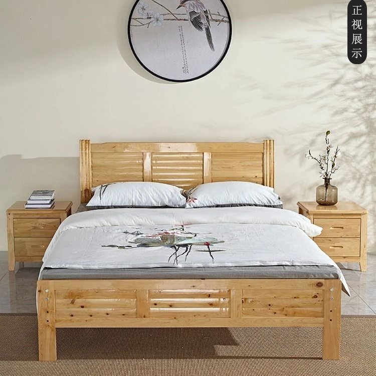 柏木床实木床木板床单人双人童床午休床普通中式经济型床简约