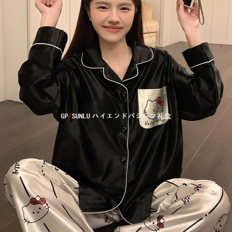 gpsunlu2025新款睡衣女款夏季高级感冰丝春秋长袖家居服可外穿