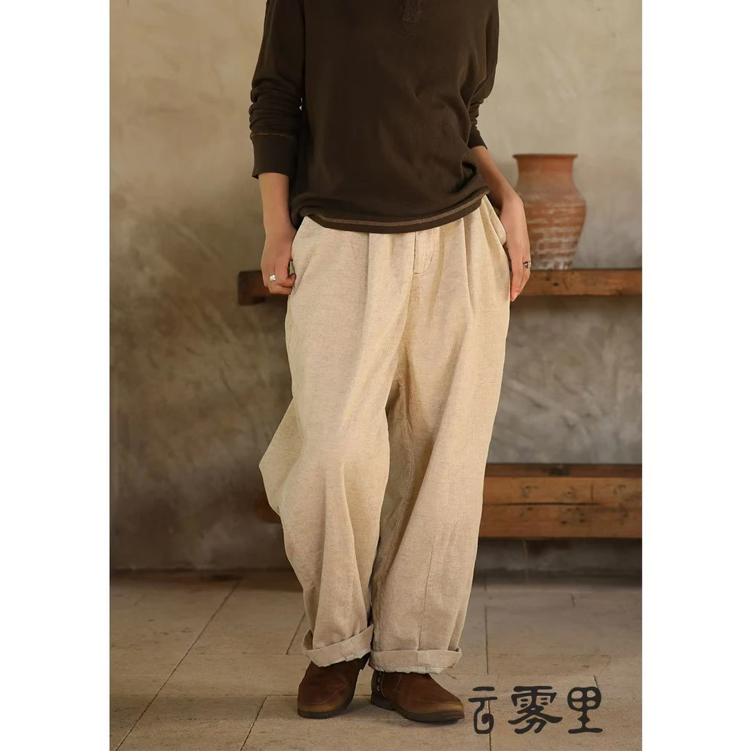 【云雾里】5009棉麻混纺随性裤子