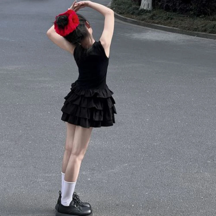 尚品琳25400女童夏季连衣裙儿童无袖背心裙小女孩法式蓬蓬蛋糕裙