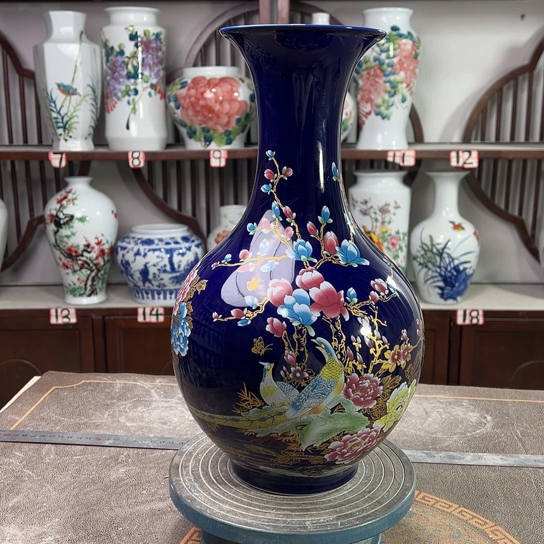 摆件陶景德镇陶瓷赏景泰蓝