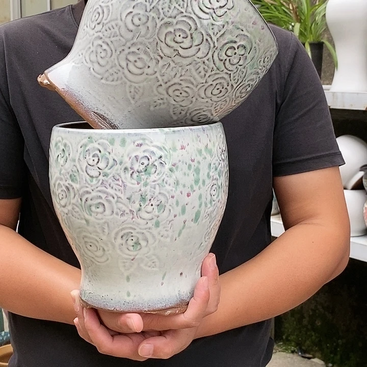 紫砂花盆口18高20福利