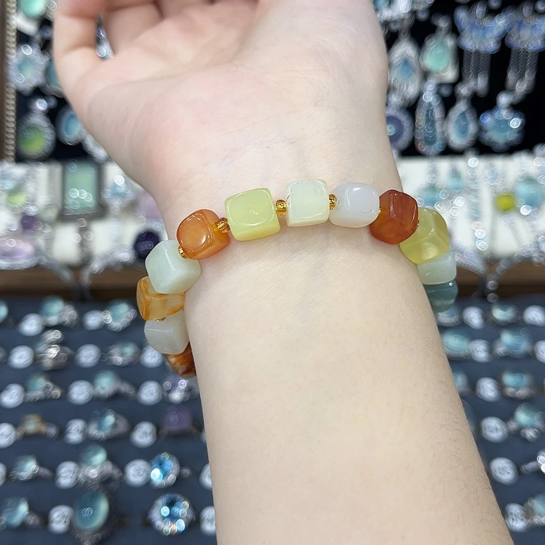 岫玉未镶嵌手串花玉