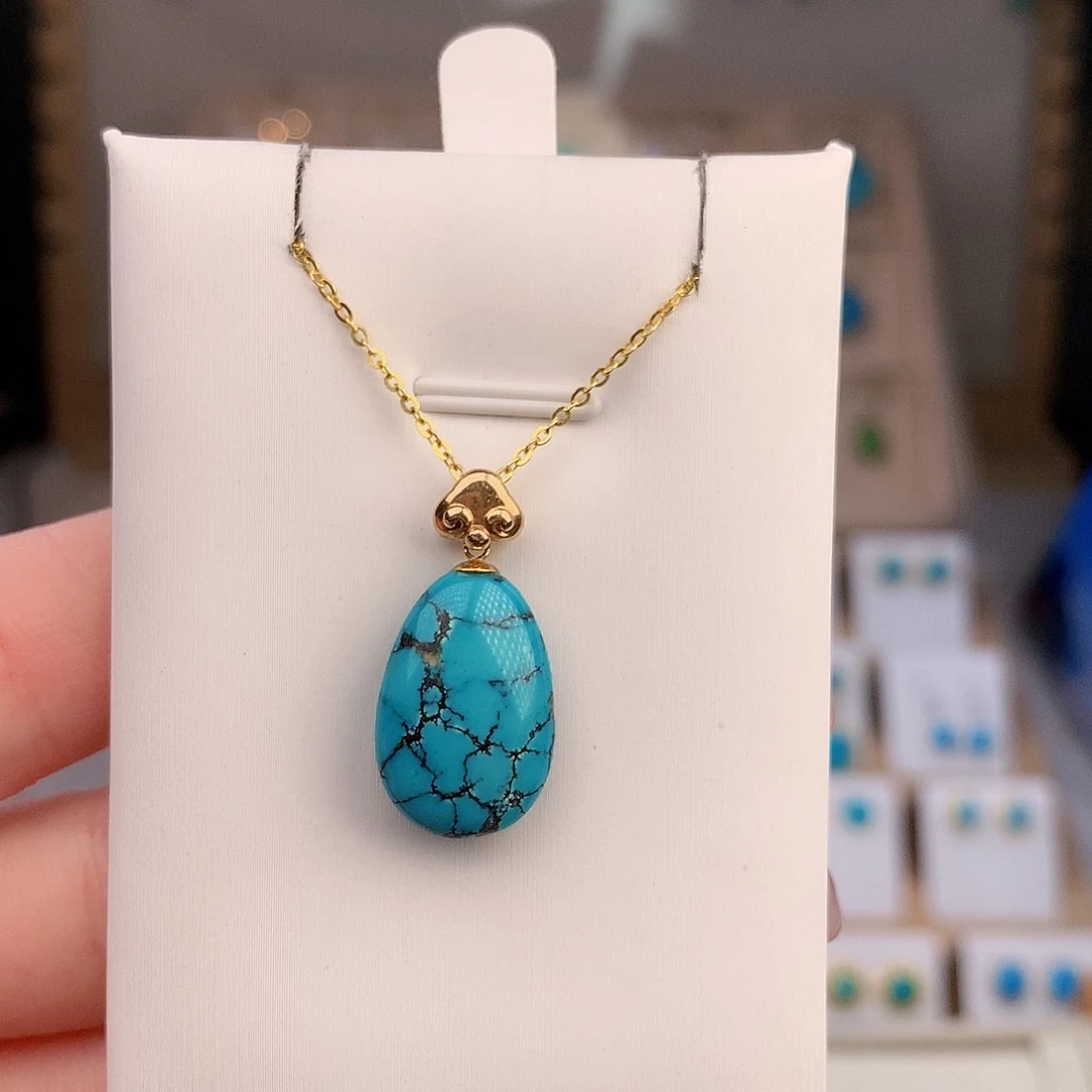 绿松石18K金镶嵌颈饰