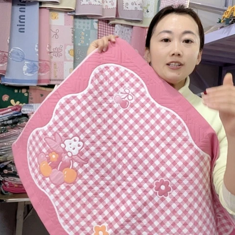 棉处理粉色小格子