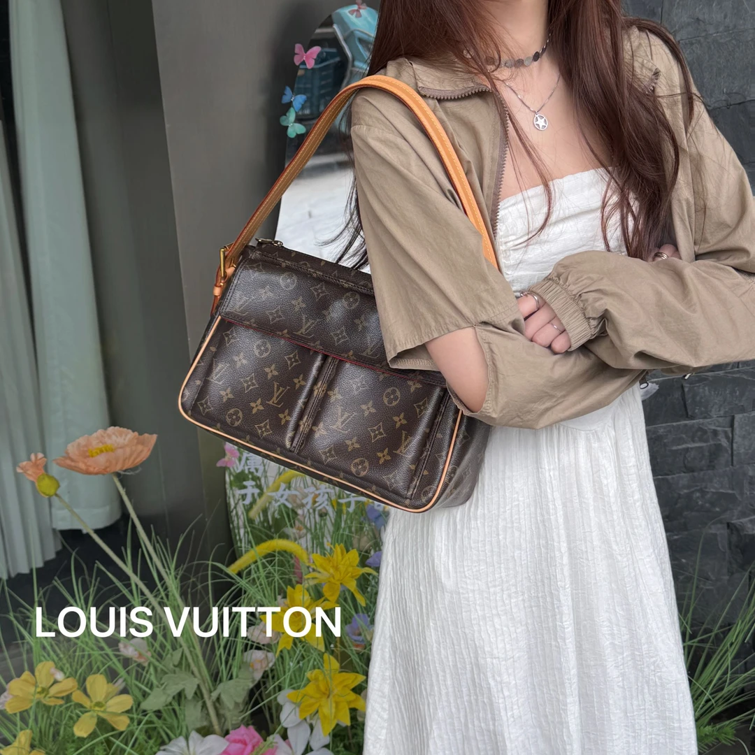 95新 LouisVuitton/路易威登 L229经典老花百搭单肩包包95新