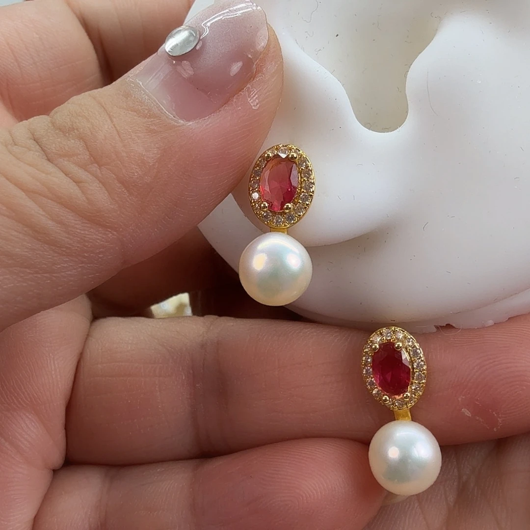 淡水珍珠耳饰未镶嵌