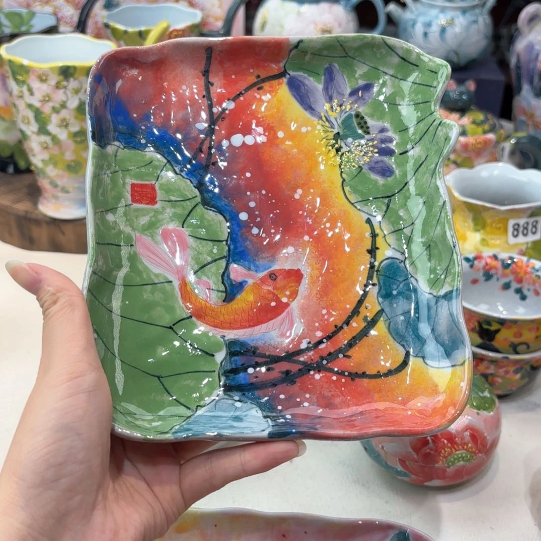 景德镇手绘高温釉下彩陶瓷茶具