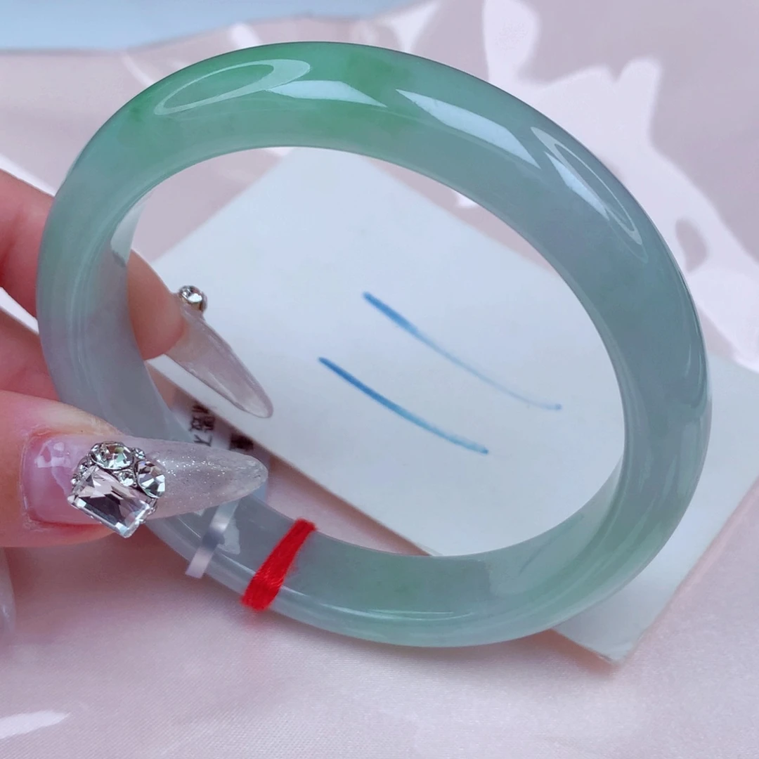 翡翠手镯未镶嵌天然缅甸翡翠A货手镯 60圈口