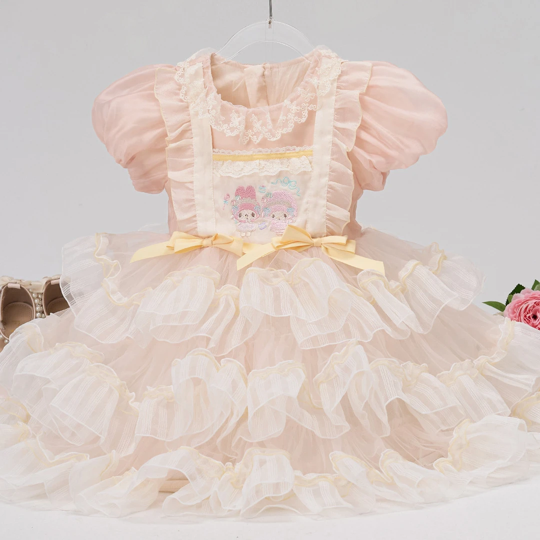 【萌趣兔】洛丽塔女童公主裙甜美夏季生日礼服裙儿童裙子薄 8516