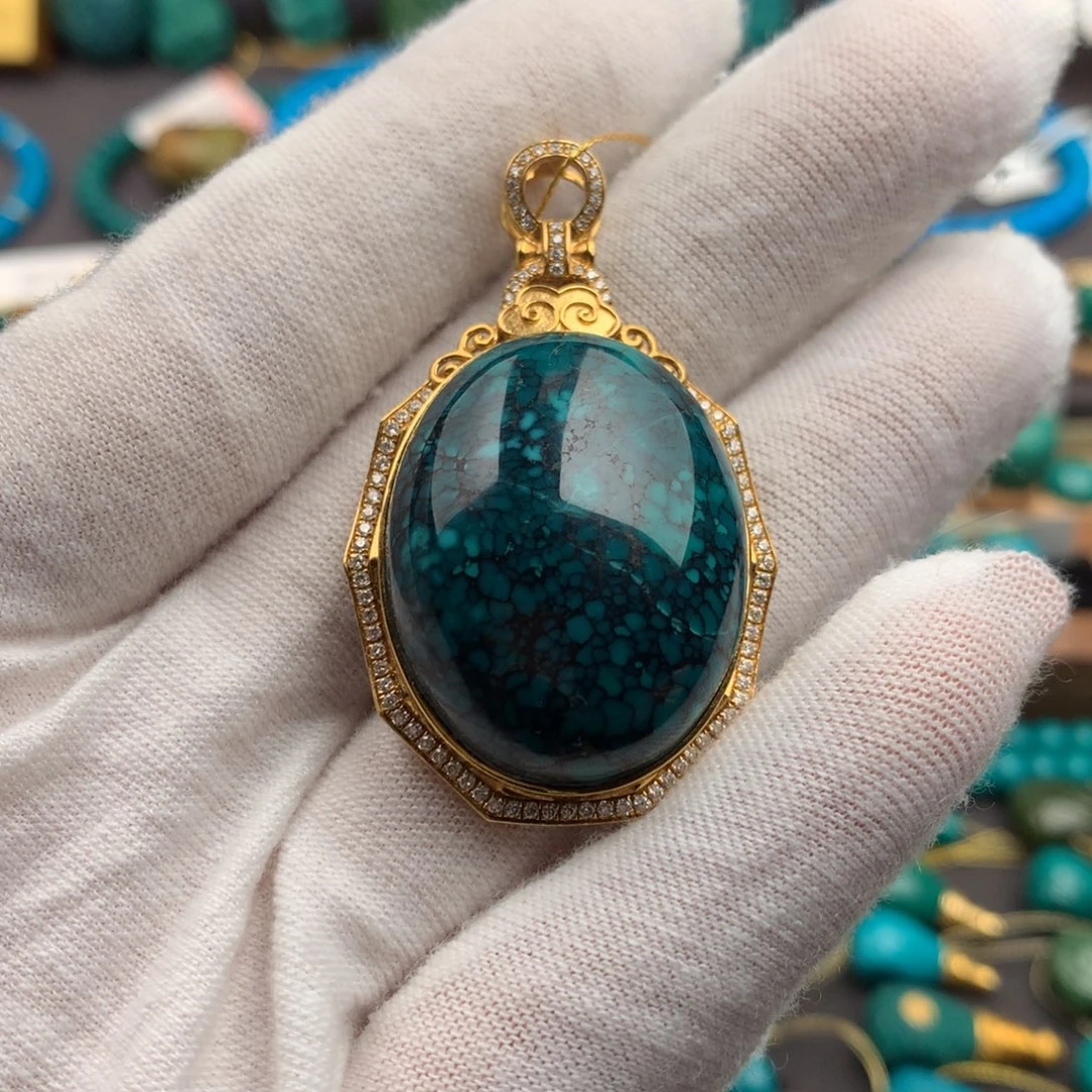 绿松石18K金镶嵌绿松石