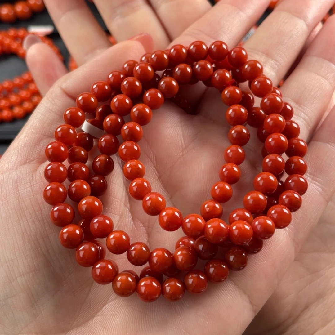 南红玛瑙未镶嵌手链妞6