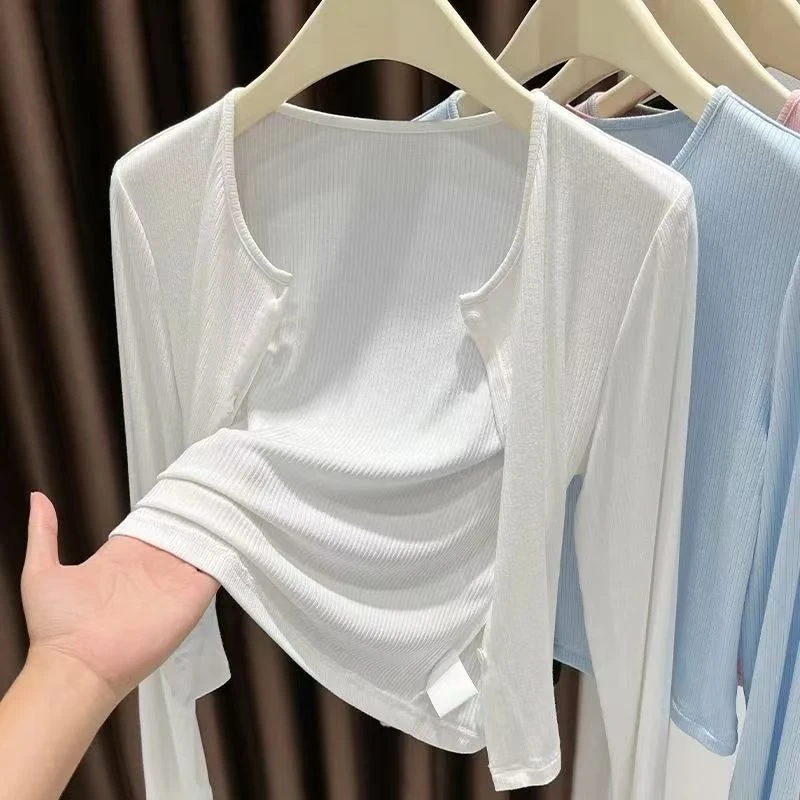 外搭薄款外套开衫女春夏季新款小个子显瘦罩衫防晒衣空调衫短上衣