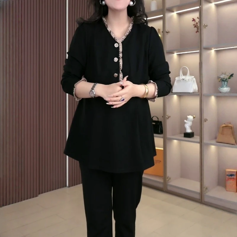 时尚高档小香风大码上衣女2025秋季新款女装宽松显瘦百搭遮肚衬衫