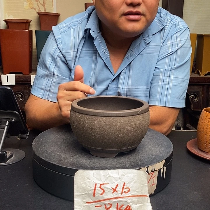 紫砂花盆货号一只KK4