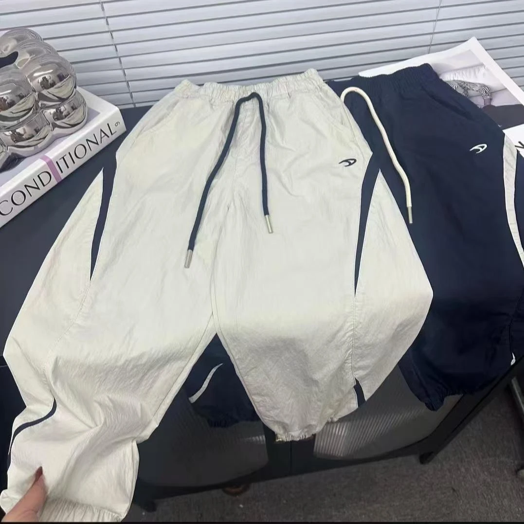 儿童拼色工装裤男童女童长裤2025春夏时尚潮流百搭宽松休闲裤子