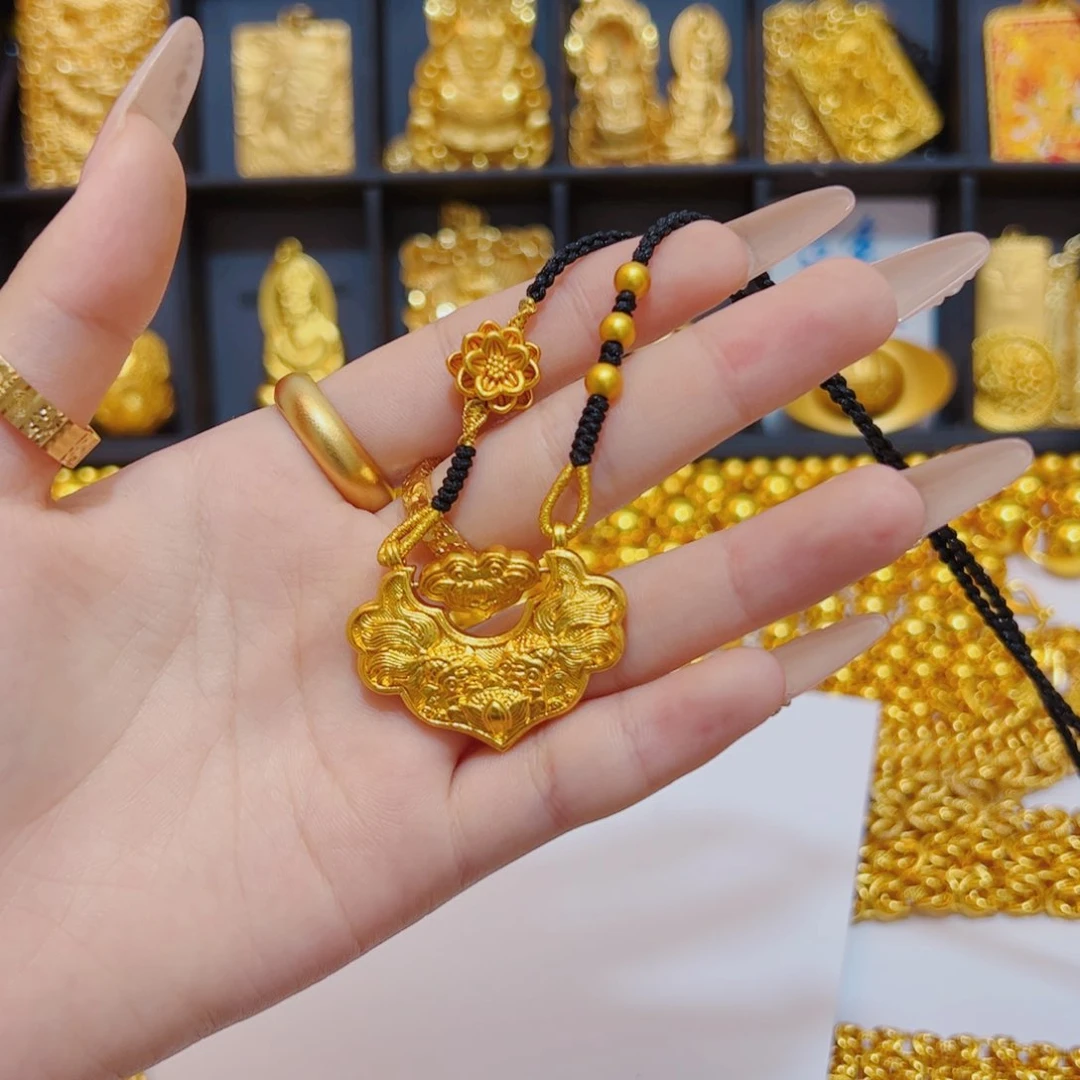 合金无合金无莒****店双鱼锦鲤荷花（编黄绳）
