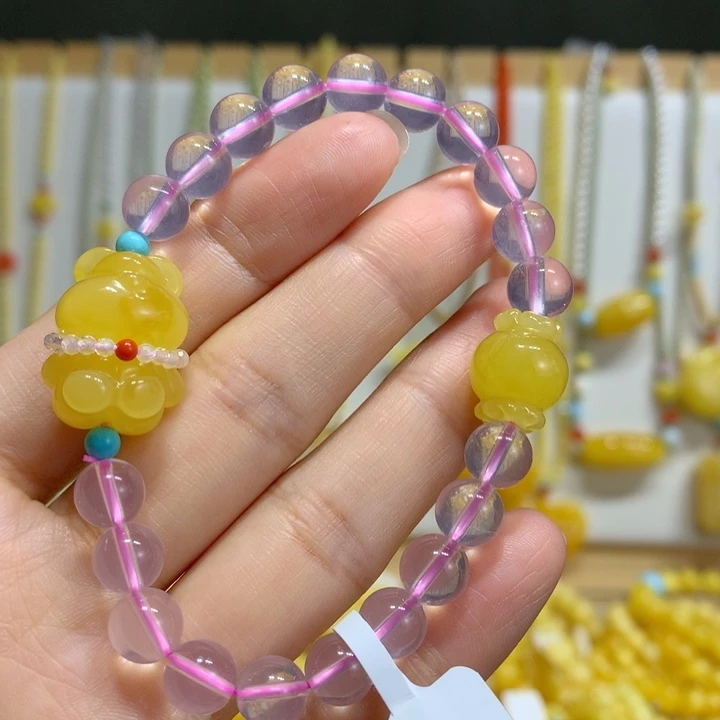 蜜蜡未镶嵌手链7.5mm