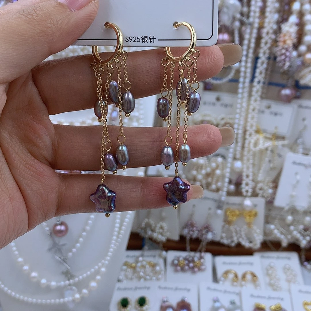 项链银S925镶嵌淡水珍珠