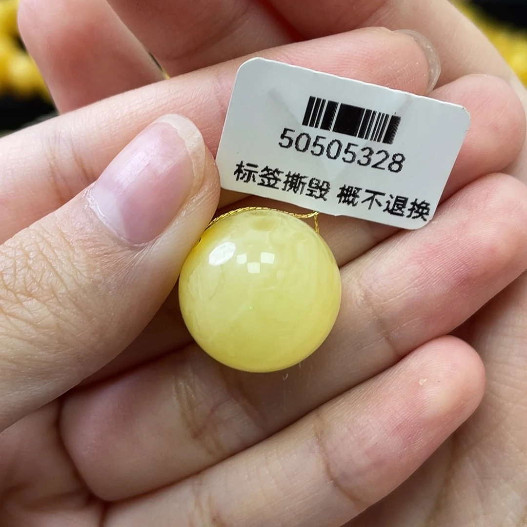 蜜蜡未镶嵌珠宝奇石瑕圆珠17.4mm