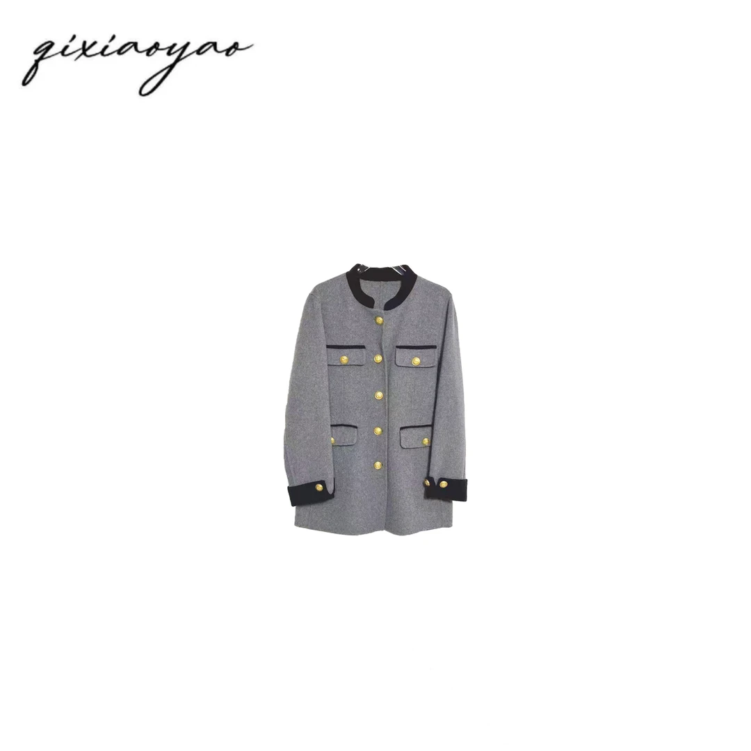 2024秋冬新款设计师款大衣外套#QSXDY211-2289