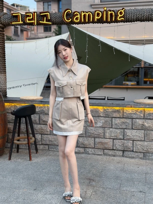 设计师品牌 YJL卡其色半裙25C7378-12