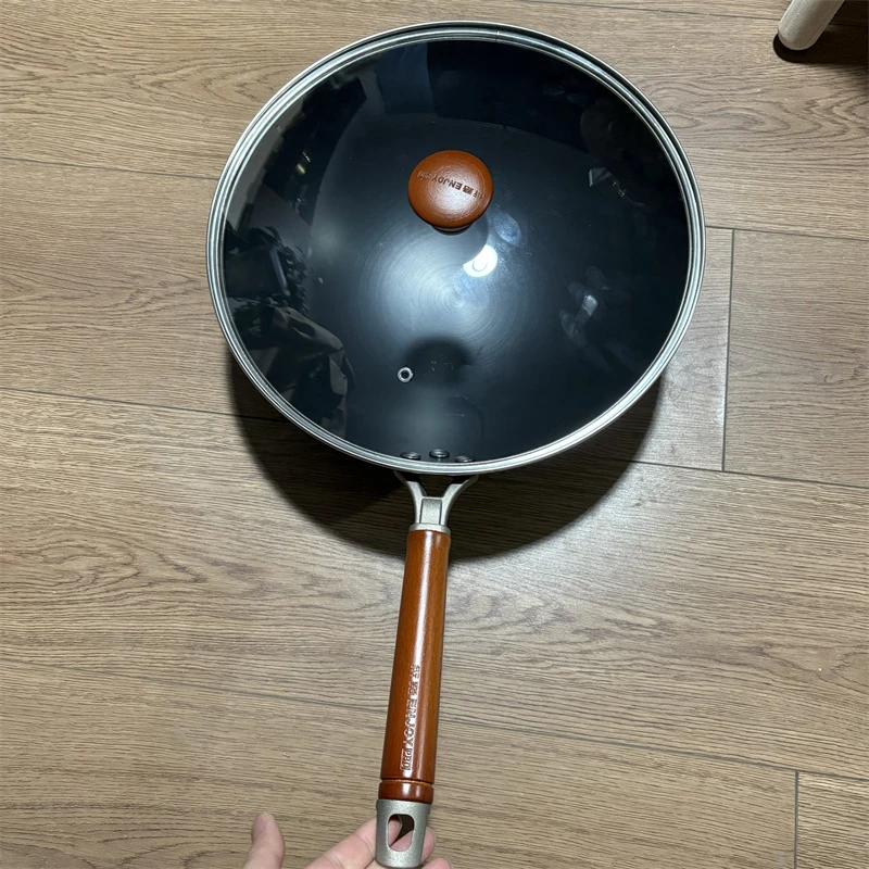 家用32CM炒锅 圆底铁锅 无涂层精铁