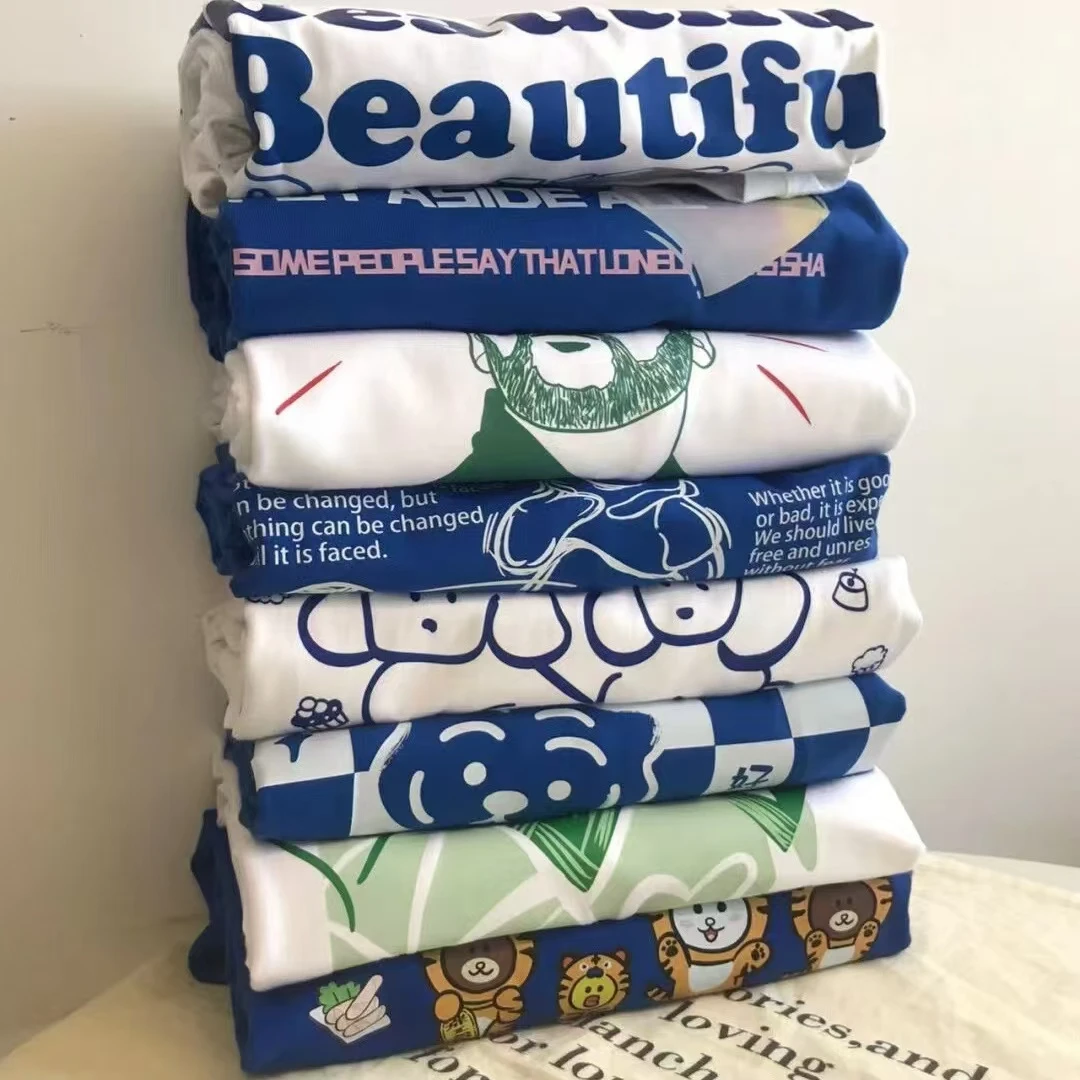 【101-199】纯棉短袖t恤圆领打底衫内搭宽松休闲外穿上衣服男女装