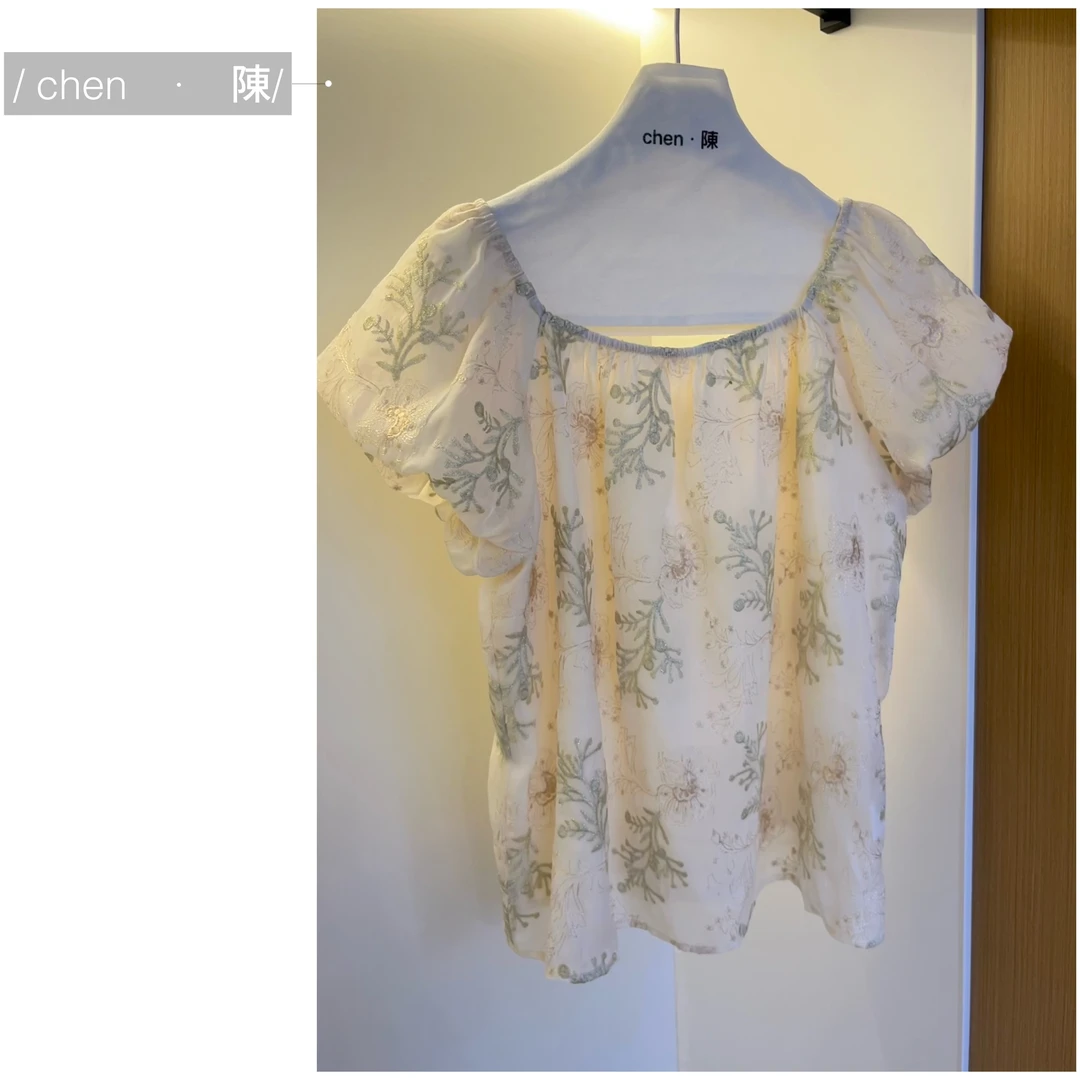 chen·陳重工【金刺绣】显瘦两穿小衫