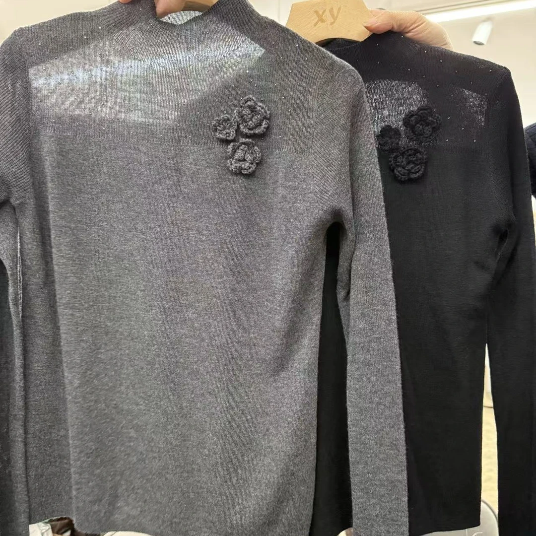 圆领纯色常规休闲风秋季毛针织衫秋冬上衣休闲保暖