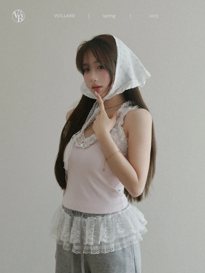 vuillard【花瓣物语Petal】甜美蕾丝花边抹胸自带杯垫纯欲背心上衣