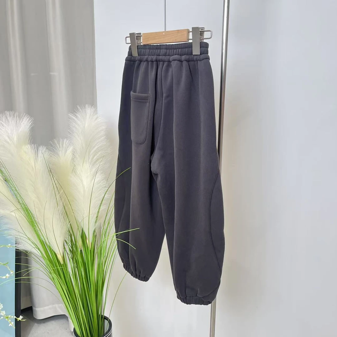 秋冬男童女童加厚卫裤灰色 1101禾系