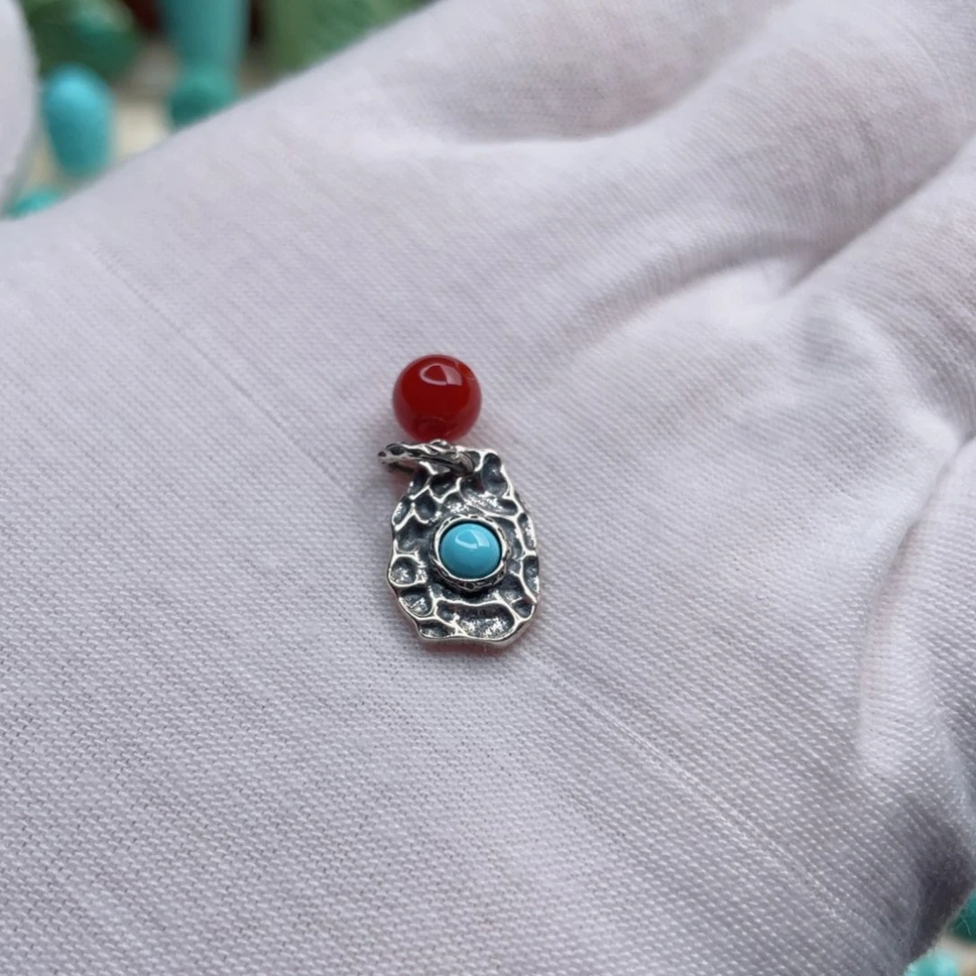 银S925镶嵌南红玛瑙珠宝奇石