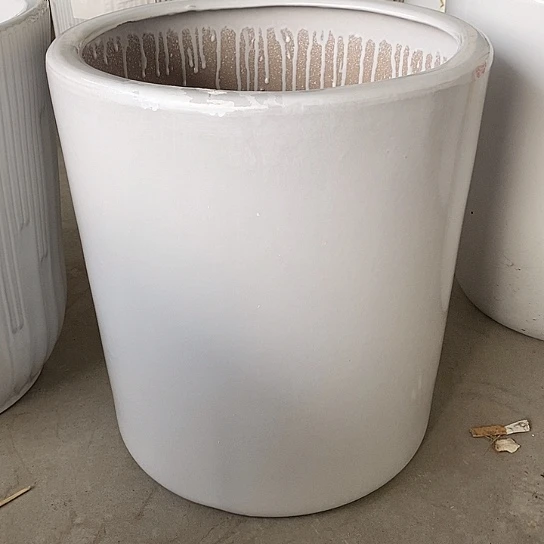 花盆白直筒大号口31高35