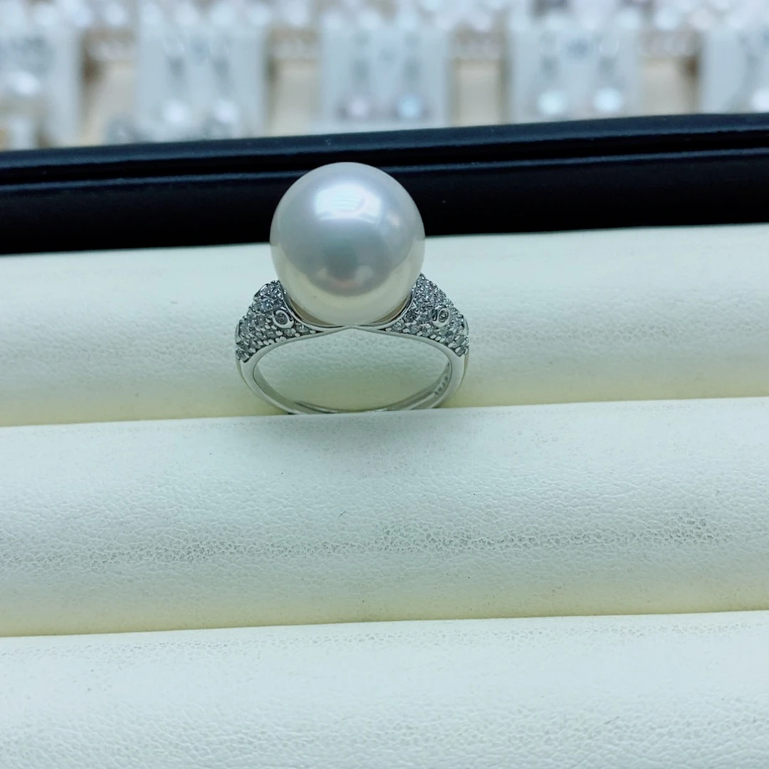 小***乐银S925镶嵌戒指淡水珍珠2mm