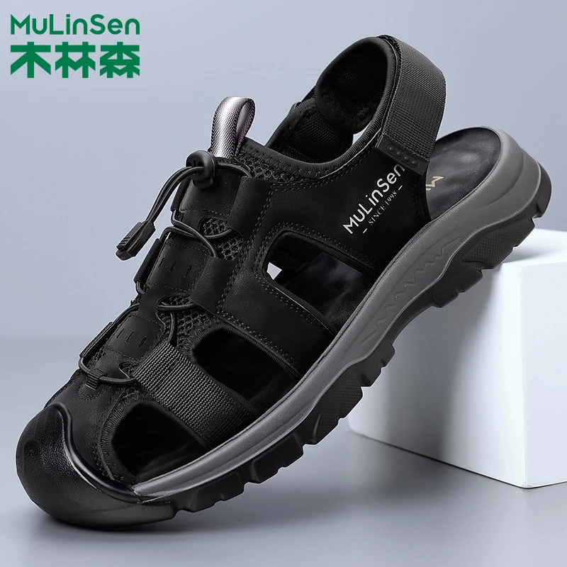 木林森男鞋2025新款夏季凉鞋男士户外防滑耐磨沙滩鞋男款休闲凉拖