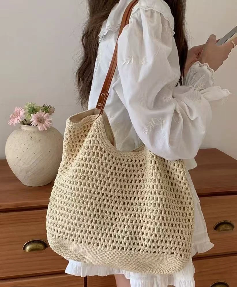 58008 手工编织大容量包包外出旅游轻便镂空托特包 F11