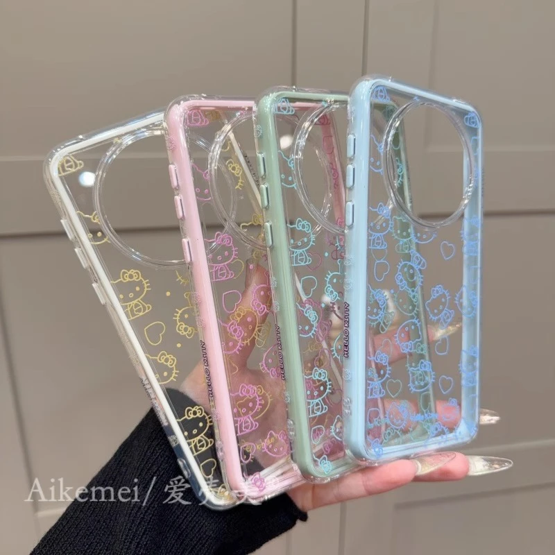 适用华为mate70pro+手机壳Mate60pro线条爱心KT情侣男女pura70pro