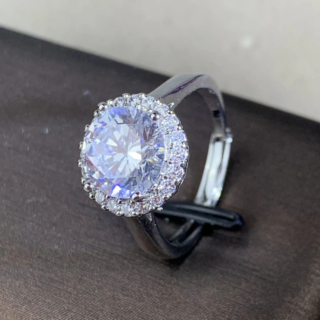 6106【戒指】轻奢精品白金色女士戒指赠礼盒