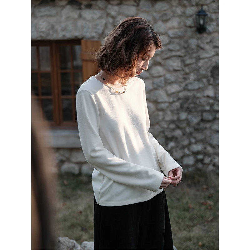 Botanique“云感绵密”莱赛尔绵羊毛磨毛加厚t恤