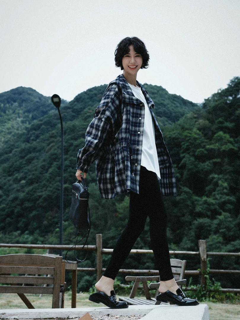 TT设计师【蓝调日落】日系高级感复古感抽绳腰纯棉连帽外套TT191065