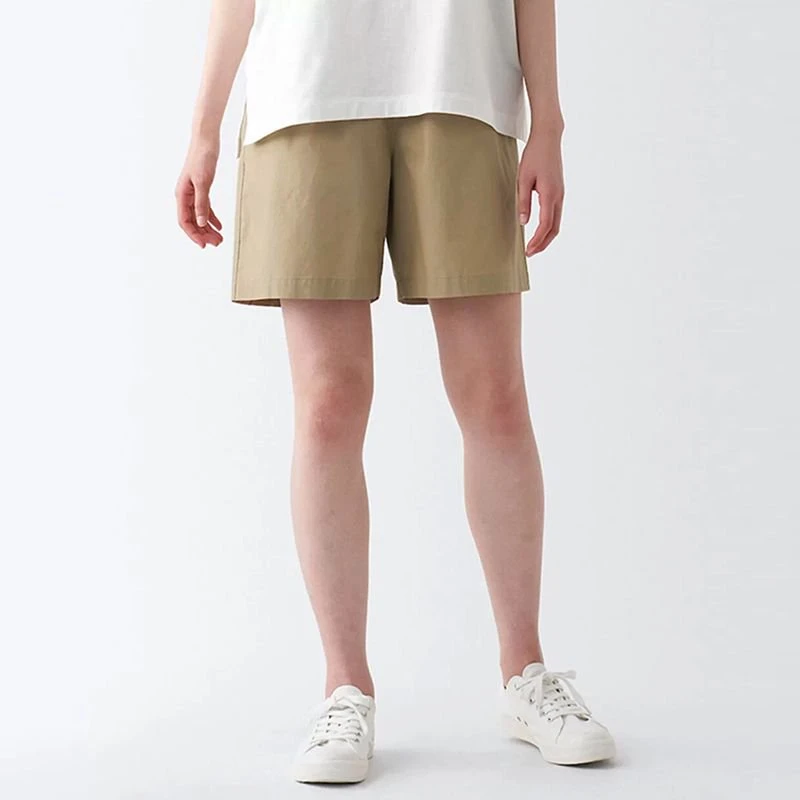 MU平替纯棉水洗平纹短裤女五分裤夏季薄款休闲裤宽松中裤