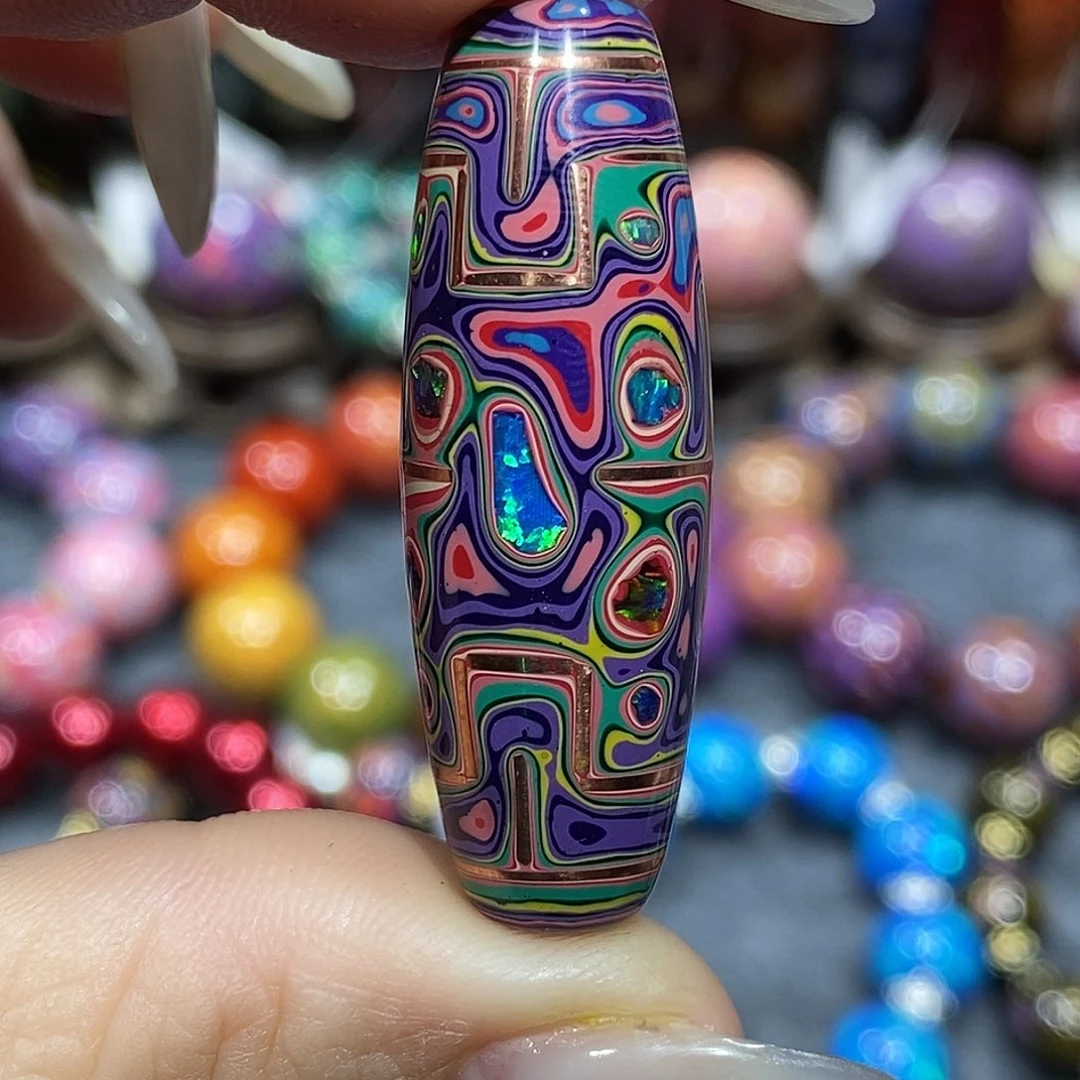 漆宸阁大漆珠长桶珠