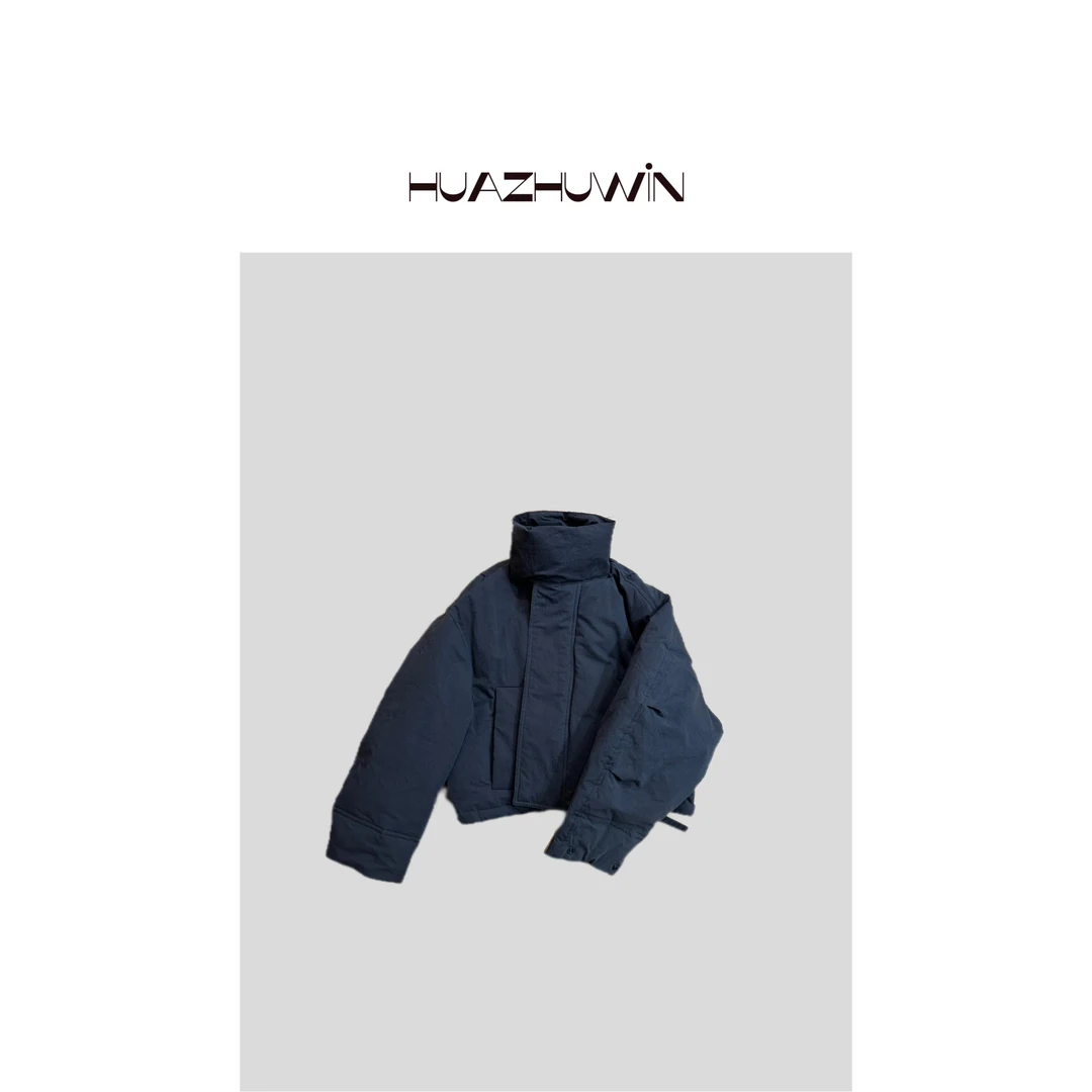 Hz-少量原单做旧藏青色羽绒服外套