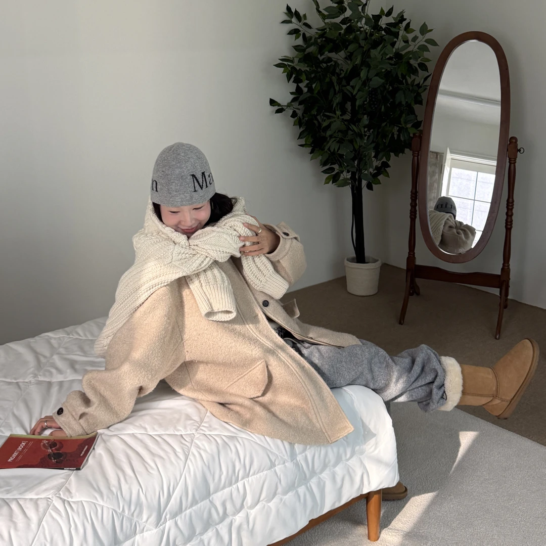 DEC II【燕麦色毛呢大衣】60 羊毛 韩版  厚款 暖冬大衣